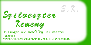 szilveszter kemeny business card